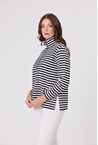 SIDELINE ZIP POLO - black whit